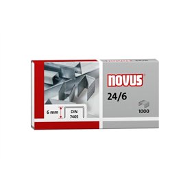 Caixa com 1000 grampos galvanizados Novus 24/6 DIN