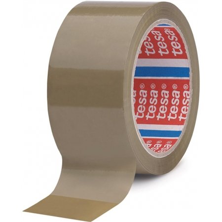 Fita adesiva Tesa 4089 para embalagens, 50 mm x 66 metros - Fabricada em polipropileno - Adesivo de borracha natural - Marrom