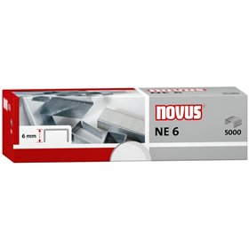Caixa com 5000 grampos galvanizados Novus NE 6 para grampeadores elétricos.