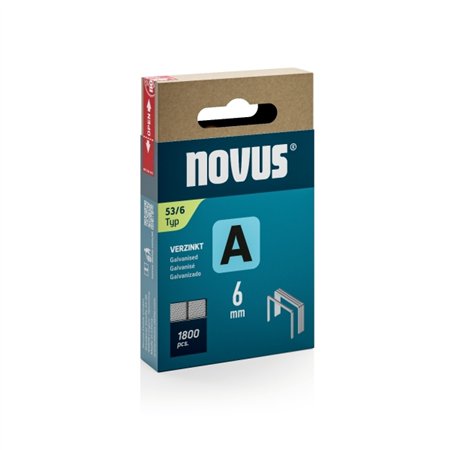Caixa com 1800 grampos galvanizados Novus A Tipo 53 - pino de 6 mm