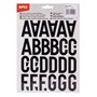 Letras maiúsculas adesivas Apli - 40 mm de altura - Pacote com 5 folhas - Pretas - Fácil identificação e sinalização