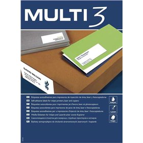 Pacote Multi3 com 2700 etiquetas brancas, tamanho 70x30mm - 100 folhas x 27 etiquetas - Ideal para impressão