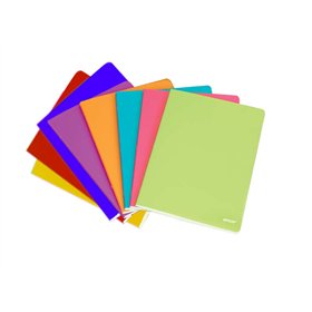 Caderno Ancor Classic Stripes, tamanho A4, quadriculado 5x5mm - 48 folhas, papel 90gsm - capa de polipropileno - cores sortidas