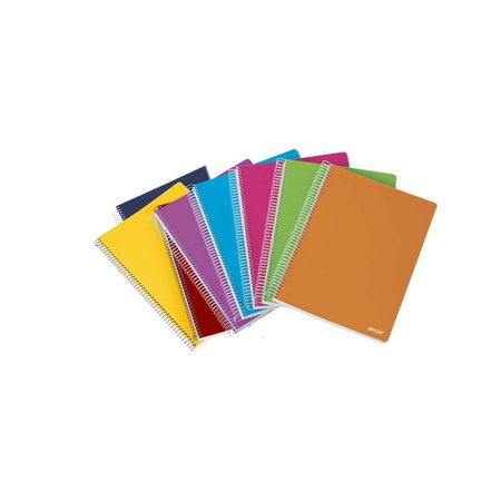 Caderno espiral Ancor Classic Stripes, tamanho fólio, quadriculado 4x4mm - 80 folhas, 90gsm - capa plástica - cores sortidas