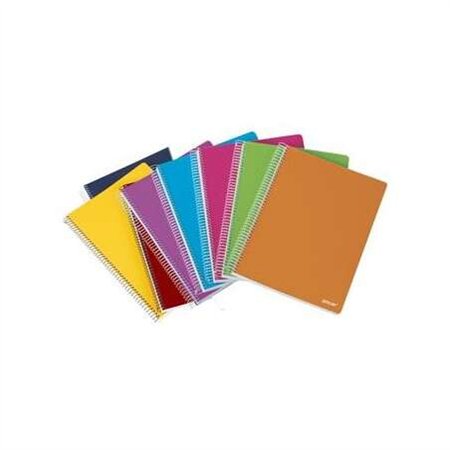 Caderno espiral Ancor Classic Stripes, tamanho fólio, pautado horizontalmente - 80 folhas, 90 g/m² - Capa plástica - Cores sorti