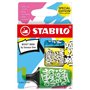 Stabilo Boss Mini da Snooze - Pacote com 3 Mini Marcadores Fluorescentes - Espessura da Linha entre 2 e 5 mm - Tinta à Base de Á