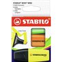 Kit com 3 Mini Marcadores Fluorescentes Stabilo Boss - Espessura da linha entre 2 e 5 mm - Tinta à base de água - Não seca - Cor