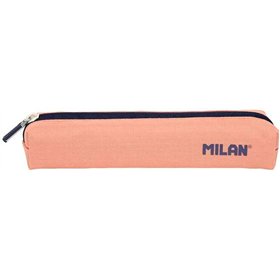 Estojo redondo pequeno Milan Série 1918 - Tecido resistente a rasgos - Medidas: 20,5 x 4,5 x 5 cm - Rosa