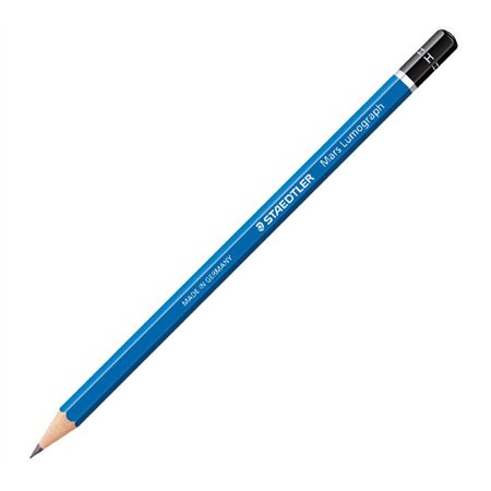 Lápis de grafite hexagonal Staedtler Mars Lumograph 100 - Mina H ultrarresistente de 2 mm - Madeira proveniente de florestas sus