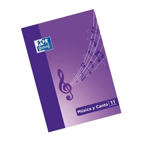 Caderno Oxford School Music & Singing A4 - Grampeado com Capa Flexível - 24 Páginas 12,7 x 12,7 cm + 24 Páginas com 11 Pautas - 