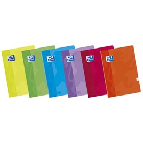 Pacote com 10 cadernos Oxford Classic grampeados, formato A5+, quadriculado 4x4mm - 48 folhas com margem - capa plástica flexíve
