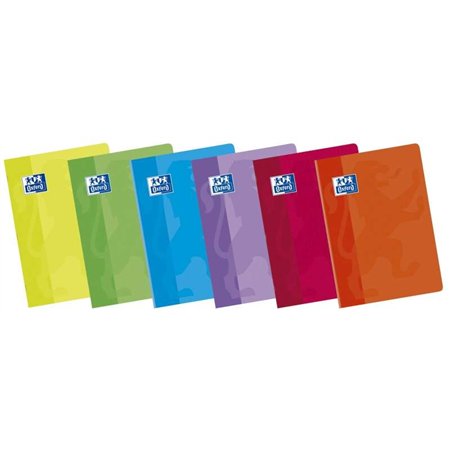 Caderno Oxford School Classic A5+ com capa flexível e grampos - Pautado com 2,5 polegadas e margem - 48 folhas - Cores sortidas