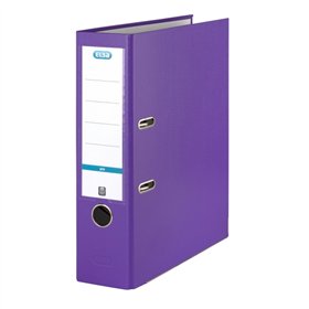 Pasta Elba Rado com Alavanca Superior A4 - Lombada de 80mm - Ilhós, Porta-Cartões Rado com Etiqueta - Robusta e Durável - Violet