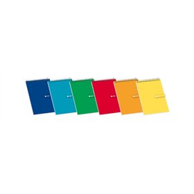 Caderno espiral Enri, 80 folhas, quadriculado 4x4mm - Tamanho 12 - Ideal para anotações - Capa flexível em cores sortidas