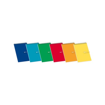 Caderno espiral Enri, 80 folhas, quadriculado 4x4mm - Tamanho 12 - Ideal para anotações - Capa flexível em cores sortidas