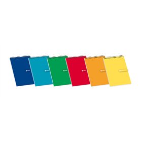 Caderno espiral Enri, capa flexível, 16º, 10x10 cm - Papel quadriculado - Tamanho compacto - Ideal para anotações e desenhos