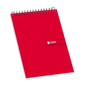 Caderno espiral Enri, 80 folhas, quadriculado 4x4mm - Tamanho 8o - Capa dura resistente