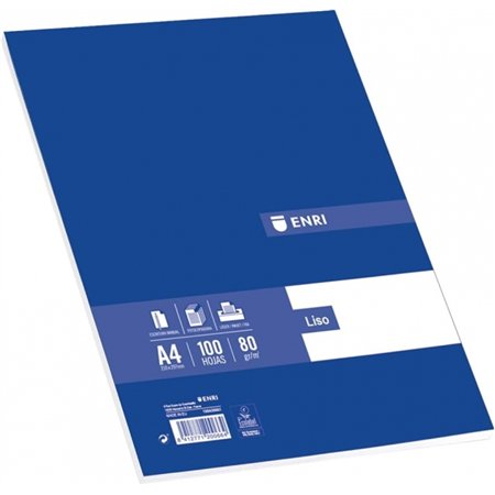 Pacote com 100 folhas de papel branco liso A4 da Enri - Alta qualidade