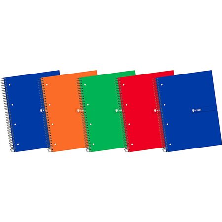 Caderno espiral Enri Plus, formato A4+, quadriculado 5x5mm - 120 folhas + 40 folhas microperfuradas grátis - Capa extra dura - C