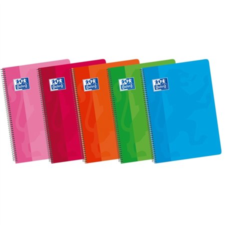 Caderno espiral Oxford School Classic Fº, capa mole - 80 folhas - tamanho Fº - cores sortidas
