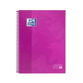 Caderno espiral Oxford Europeanbook 1, formato A4+, quadriculado 5x5mm - 80 folhas - faixa colorida - capa extra dura com acabam