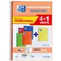 Conjunto de 5 cadernos espiral Oxford School Classic Write&Erase com capas extra rígidas - Tamanho A4 - Papel quadriculado com m