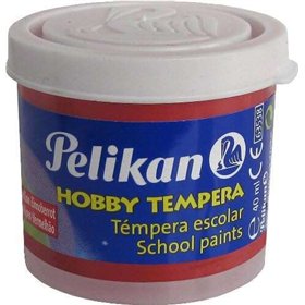 Tinta têmpera escolar Pelikan, frasco de 40ml - Fácil de usar - Ideal para atividades escolares - Cor vermelha