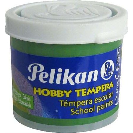 Tinta têmpera escolar Pelikan, frasco de 40ml - Fácil de lavar - Ideal para atividades escolares - Verde