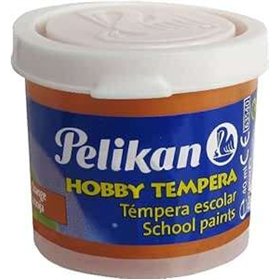 Tinta têmpera escolar Pelikan, frasco de 40ml - Fácil de lavar - Ideal para atividades escolares - Laranja