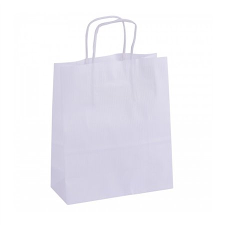 Pacote com 50 Sacolas Kraft Apli - Alta Resistência - Alças Torcidas - Reutilizáveis e Recicláveis - Brancas