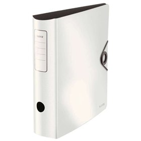 Pasta Leitz Active Solid Lever Arch para formato A4 - Lombada arredondada de 75 mm - Mecanismo de 180° - Fecho elástico - Branca