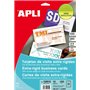 Pacote com 100 cartões de visita Apli, 250g - 10 folhas por pacote (10 cartões) - Bordas retas - Branco fosco