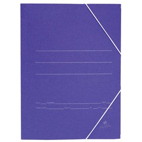 Pasta de papelão simples Mariola, tamanho fólio, 500 g/m² - Dimensões: 34 x 25 x 1 cm - Fecho elástico - Azul fosco