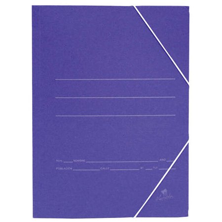 Pasta de papelão simples Mariola, tamanho fólio, 500 g/m² - Dimensões: 34 x 25 x 1 cm - Fecho elástico - Azul fosco