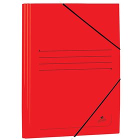 Pasta Mariola em cartão revestido com abas, tamanho fólio, 500 g/m² - Dimensões 34 x 25 x 1 cm - Fecho elástico - Vermelha