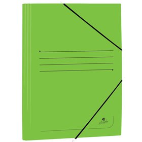 Pasta Mariola em cartão revestido com abas, tamanho fólio, 500 g/m² - Dimensões 34 x 25 x 1 cm - Fecho elástico - Verde