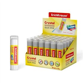 Cola em bastão super forte Erichkrause Crystal 8g - Consumo econômico - Adesão rápida e confiável - Cor transparente