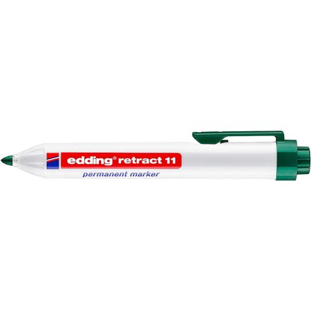 Marcador permanente retrátil Edding Retract 11 - Ponta redonda - Espessura da linha entre 1,5 e 3 mm - Recarregável - Secagem rá