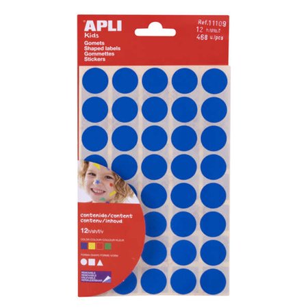 Pacote com 468 adesivos de formas geométricas Apli - Adesivo permanente - Sem solventes - Ideal para pré-escolas - Papéis ECF - 