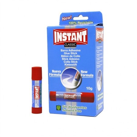 Cola instantânea clássica em bastão 10g - Adequada para crianças e/ou uso doméstico - Lavável - Sem solventes