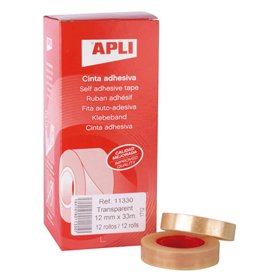 Fita adesiva transparente Apli 12mm x 33m - Impermeável e resistente às intempéries - Fácil de cortar e aplicar - Ideal para art