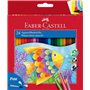 Lápis de cor aquarela Faber-Castell Classic Colour, pacote com 24 lápis hexagonais + pincel - Resistentes à quebra - Cores sorti