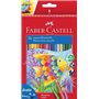 Lápis de cor aquarela Faber-Castell Classic Colour, pacote com 36 lápis hexagonais + pincel - Resistentes à quebra - Cores sorti
