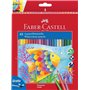 Lápis de cor aquarela Faber-Castell Classic Colour, pacote com 48 lápis hexagonais + pincel - Resistentes à quebra - Cores sorti