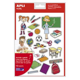 Adesivos temáticos escolares Apli - 312 unidades - Adesivo removível - Ilustrações educativas - Formato ideal para escolas - Em 