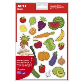 Pacote de Adesivos Temáticos de Frutas e Legumes da Apli - 276 Adesivos - Adesivo Removível - Desenvolvido com Educadores - Idea