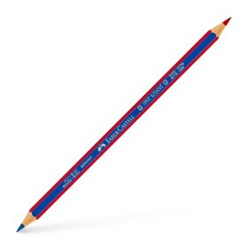 Lápis Faber-Castell Janus 2160 Bicolor Hexagonal de Ponta Fina - Ecológico - Resistente à Quebra - Vermelho/Azul