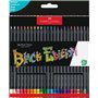 Conjunto de 24 lápis de cor Faber-Castell Black Edition - Mina supermacia - Madeira preta - Ideal para desenhar em papéis claros