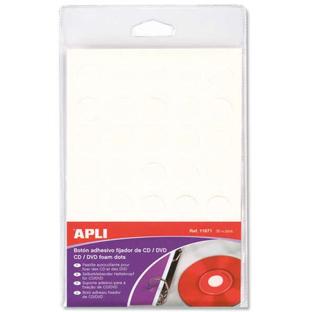 Botão de fixação branco Apli para CD/DVD 35 U.