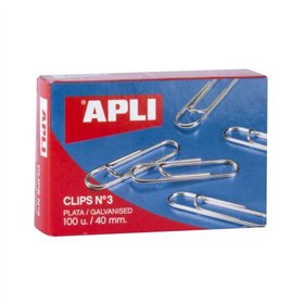 Pacote com 100 grampos galvanizados Apli nº 3 de 40 mm